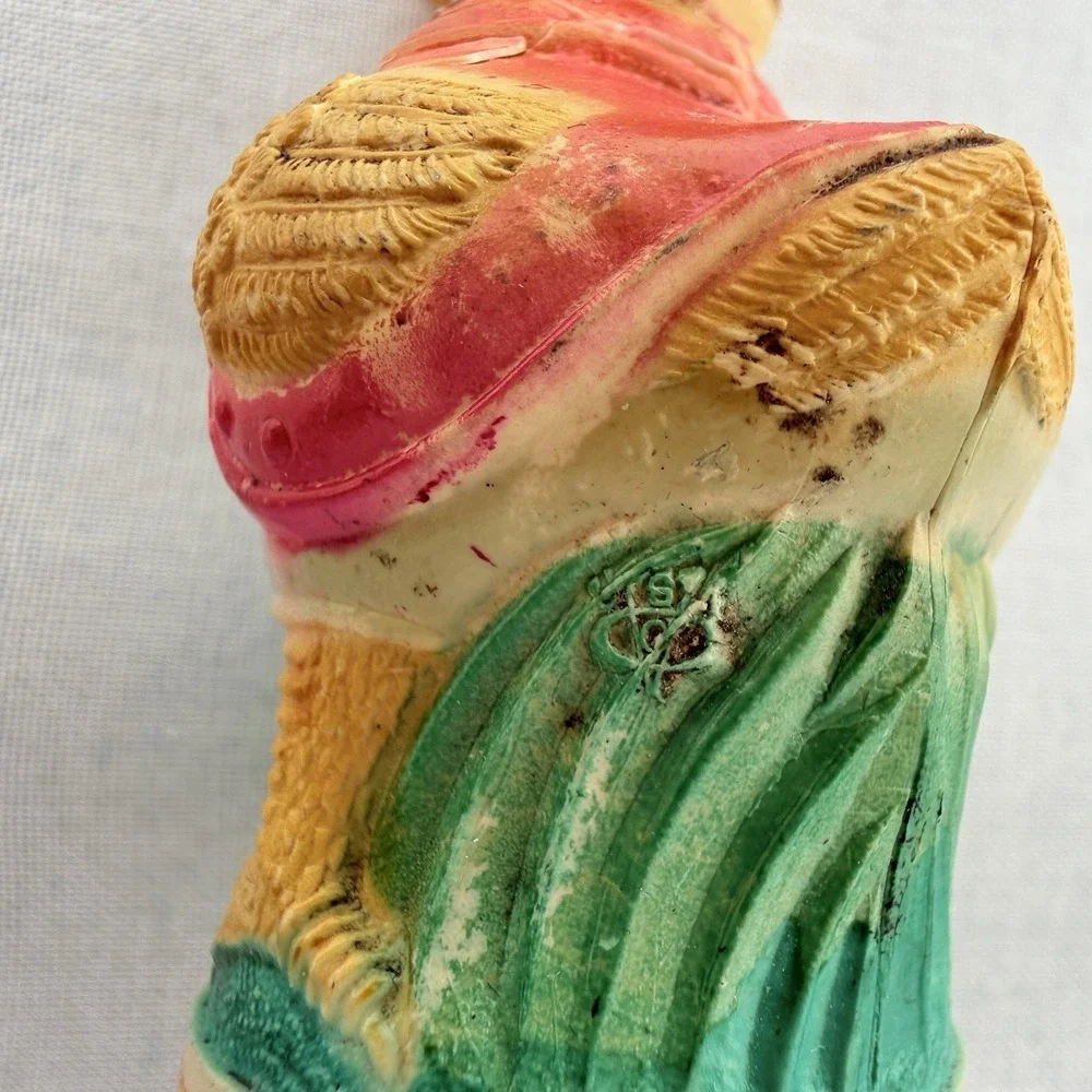 Antique Viscoloid Co Celluloid Duck Dapper Monocle Top Hat Vintage Roly-Poly Toy